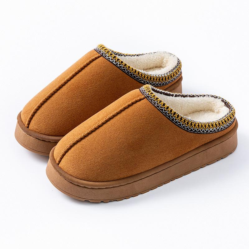 Autumn and Winter New Cotton Slippers Home Indoor Warm and Velvet Couple Non-slip Shoes