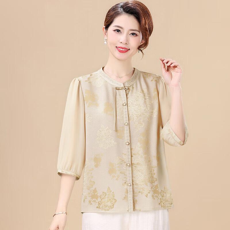 XUEXI New Chinese Style Chiffon Short Sleeve Blouse