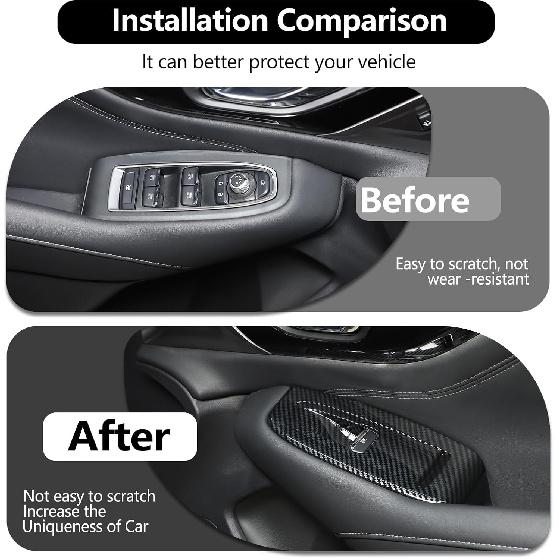 HAPPYHORSE Window Lift Switch Panel Frame Cover Trim Subaru Outback 2021-2023 Car Door Window Glasses Lifter Button Decoration Accessories (Carbon