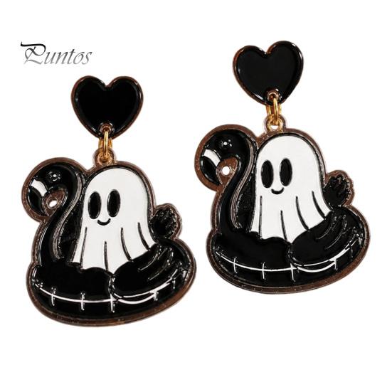Flamingo Swimming Ring Jewelry 1 Pair Summer Halloween Ghost Earrings for Women, Cute Quirky Gifts Pool Float Dangle Drop Earrings, 2D Acrylic Holiday