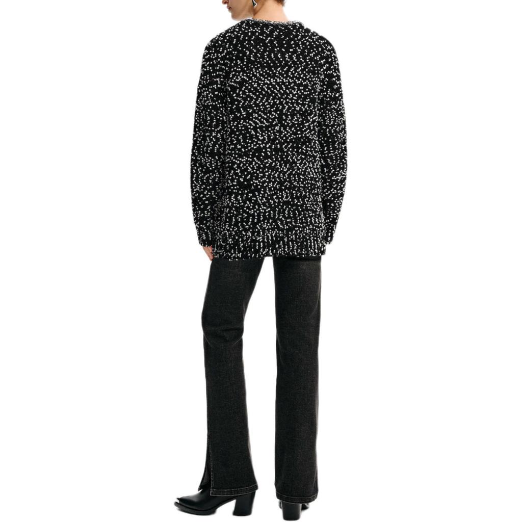Karl Lagerfeld French Elegant Daily Commuting Dating Outfit Luxurious V-Neck Single-Breasted Long Sleeve Loose Knit Sweater Women Tops K27L2222998
