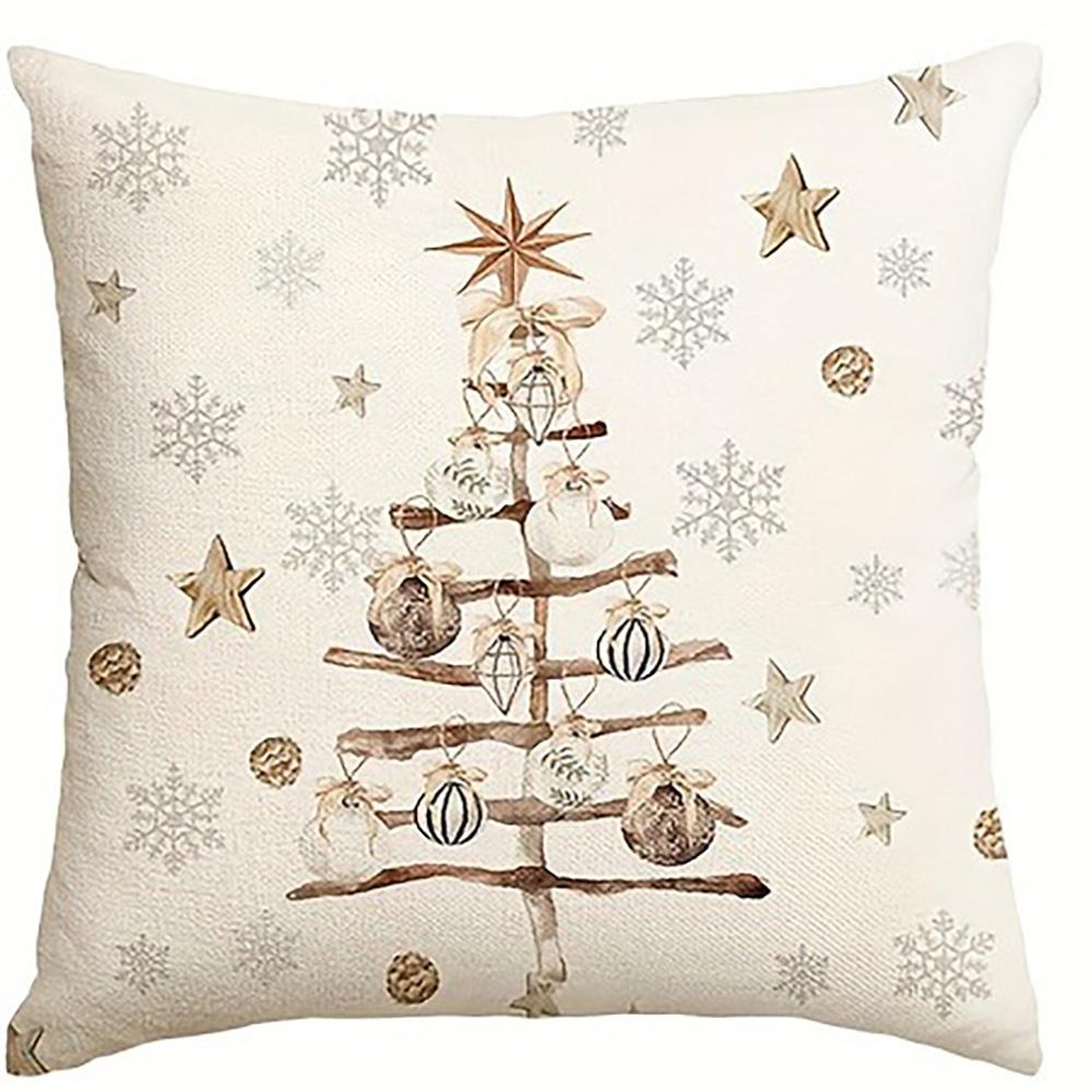Festive Christmas Pillow Covers: Magic, Deer, Tree, and Snowflake Designs Sofa bed cushion cover, New Year home decoration