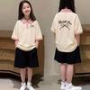 Trendy Summer Color Block Polo Set for Girls – Short Sleeve Cotton Patchwork Outfit