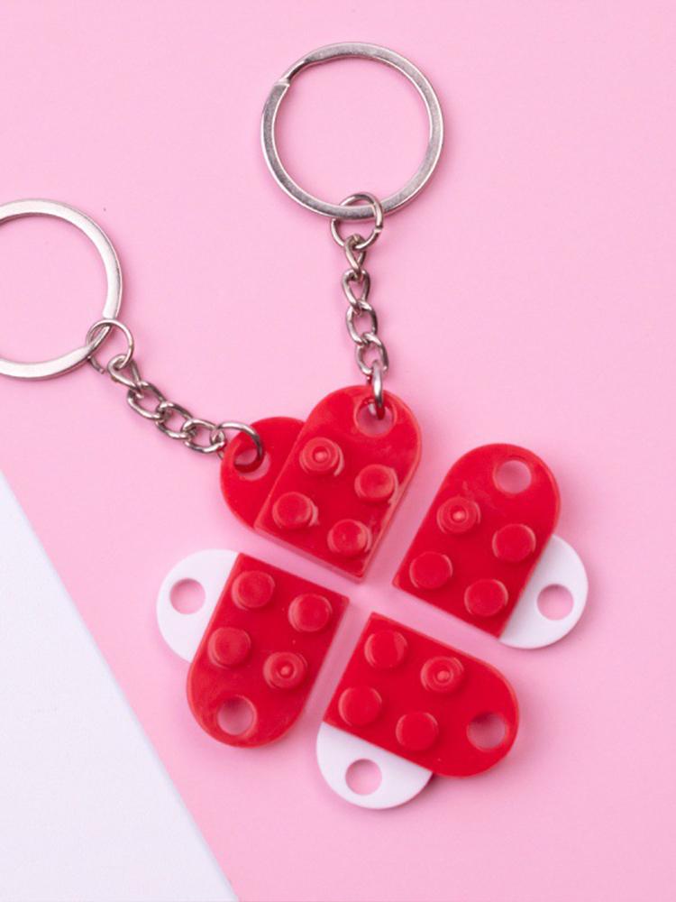 Keychain for Couples Friendship Matching Heart Colorful Keychain Set for Girlfriend Boyfriend Couples Valentine's Day