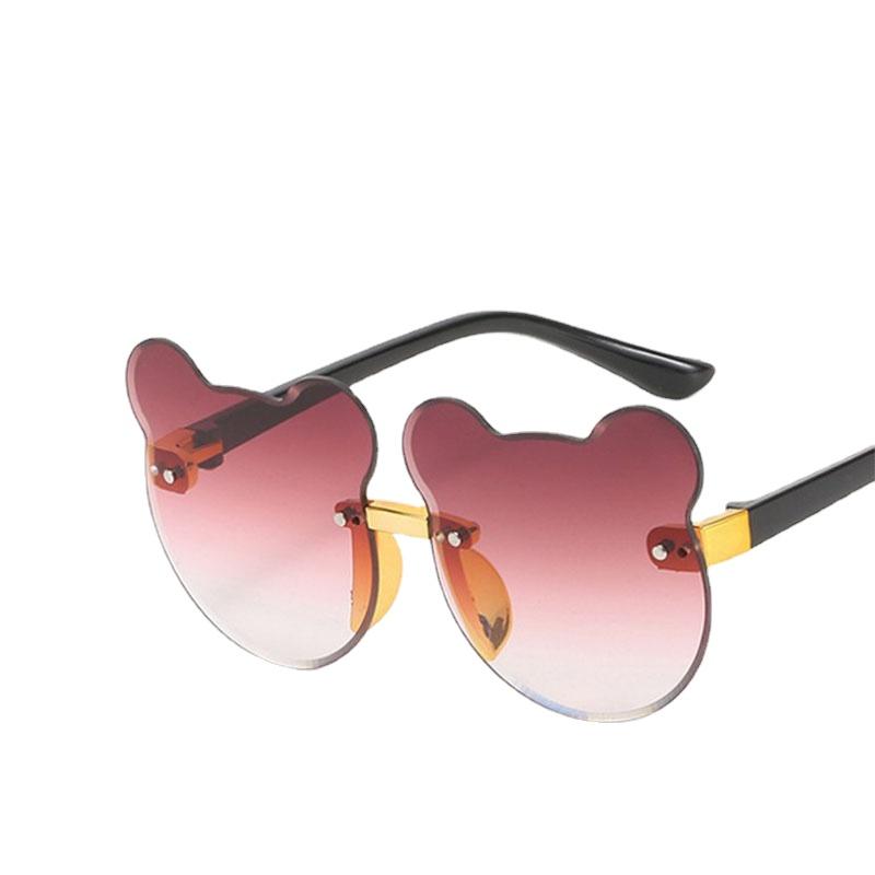 2023 New Summer Girl Boys Cute Kids Rimless Sunglasses Animal Cartoon Bear Children Baby Outdoor Sun Glasses UV400 Oculos De Sol
