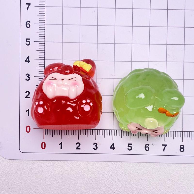 

1 шт. Мультяшная 3D Мини Смола Светящаяся Кики с Бантиком Четвертого Поколения Счастливый Туанцзы Орнамент Сцена Настольный Декор Аксессуары Игрушка