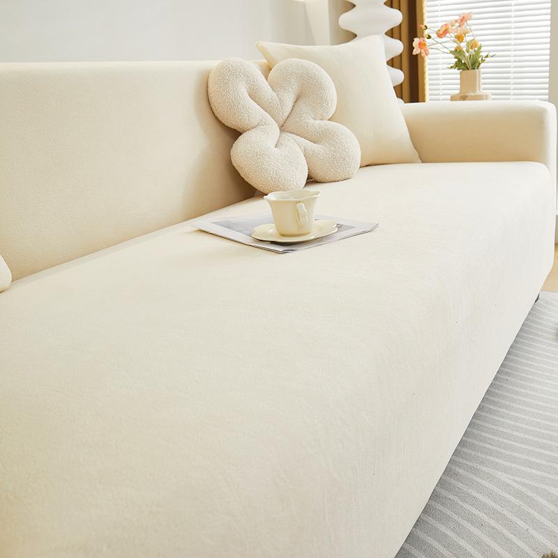 Cream Wind Thick Fleece Sofa Cover Winter Seat Cushion All-Inclusive Universal Cover