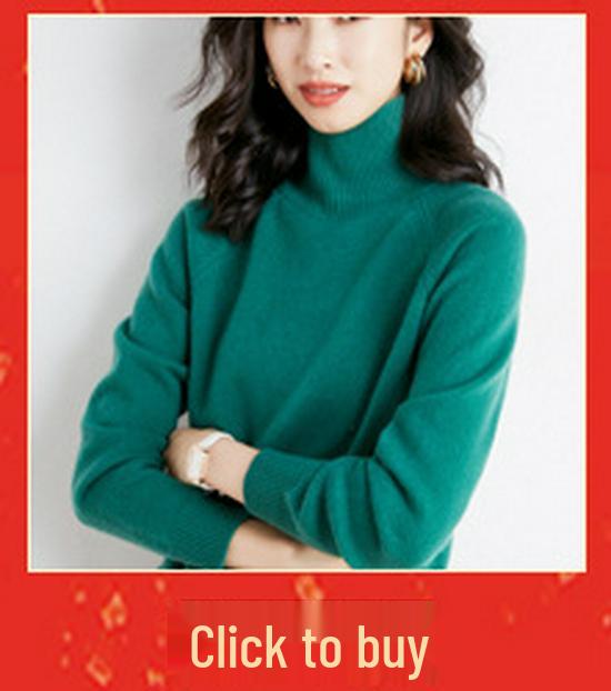 Korean Style Women's Slimming Knit Wool Pullover With Half-High Neck for Autumn and Winter