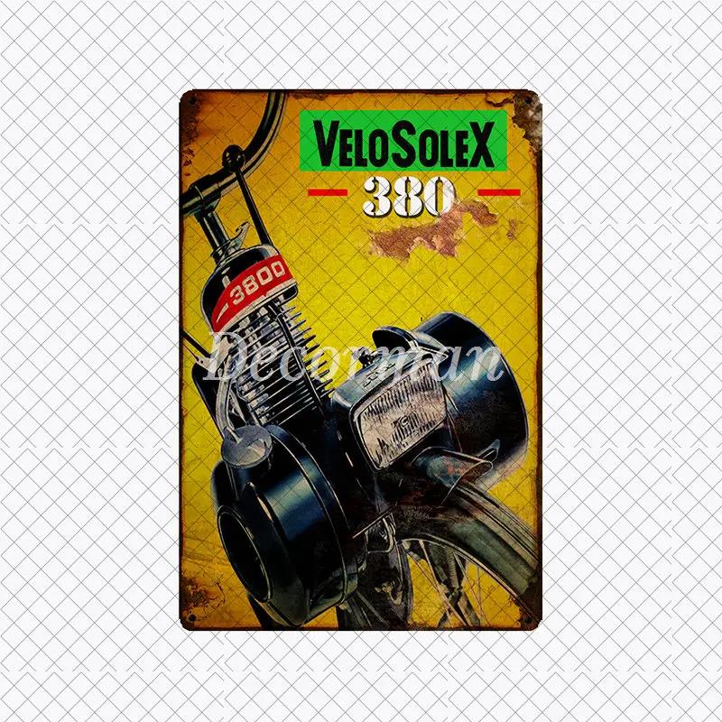 [ DecorMan ] VELO SOLEX France Bike Metal SIGN Custom Wall Poser iron Painting PUB Room Bar Hotel Decor LTA-2033