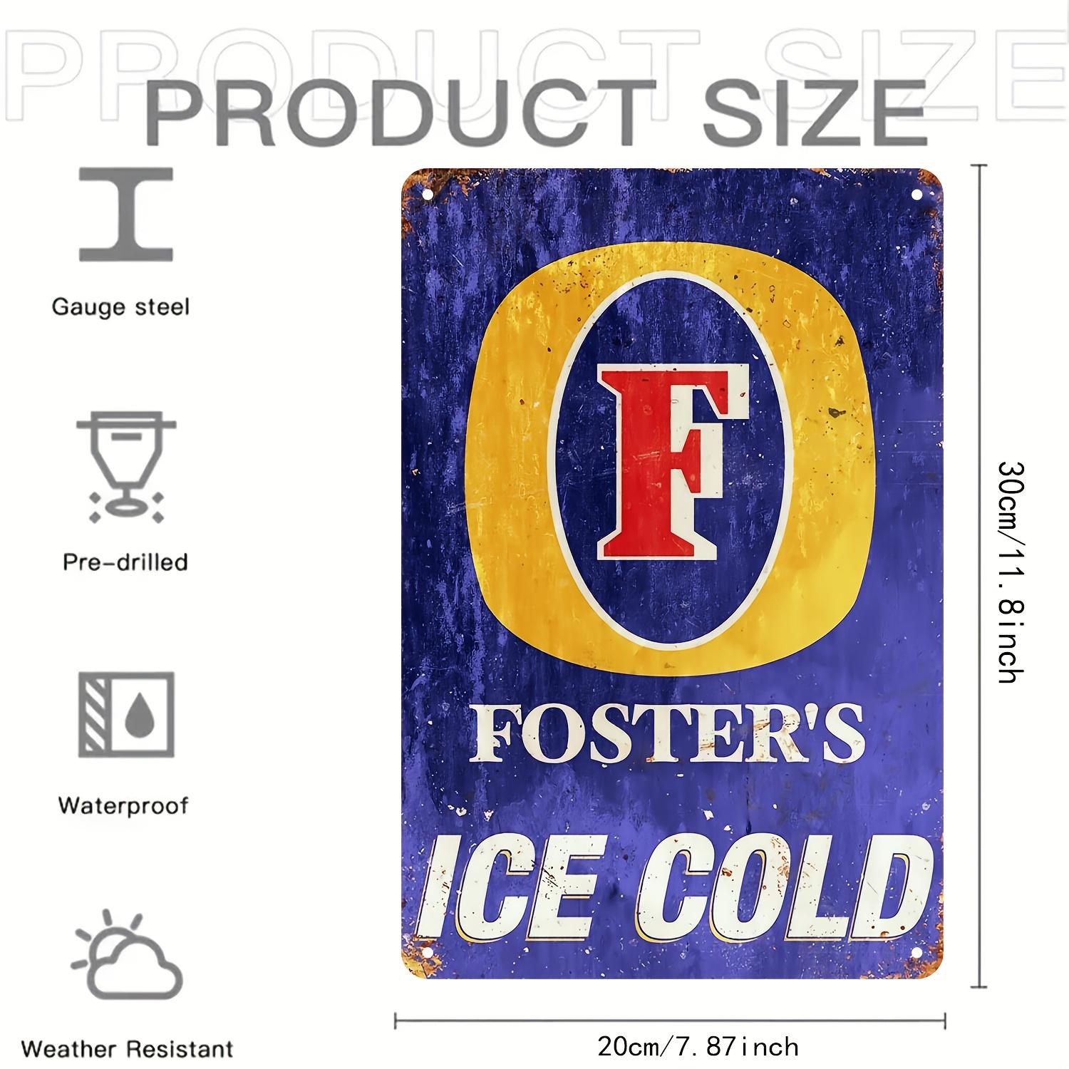 

Плоский 2D, Винтажная металлическая настенная табличка пива Foster s Lager - Ретро, 8x12 дюймов, Рустик, Металлический декор для мужской комнаты, Гаражного бара и Игровой комнаты 20x30cm（7.8x11.8inch）