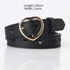 Simple and Versatile Heart-cut Cutout Leather Belt for Women, Pin Button Jeans Strap