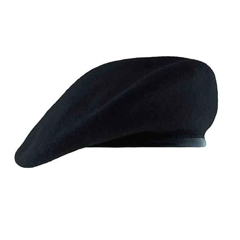 Black Navy Blue Army Green Wool Beret For Unisex Adult