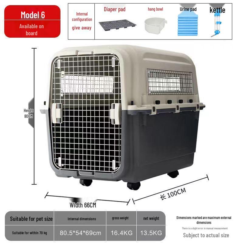 Extra Large Portable Pet Airline Carrier for Dogs, Cats, and Small Animals