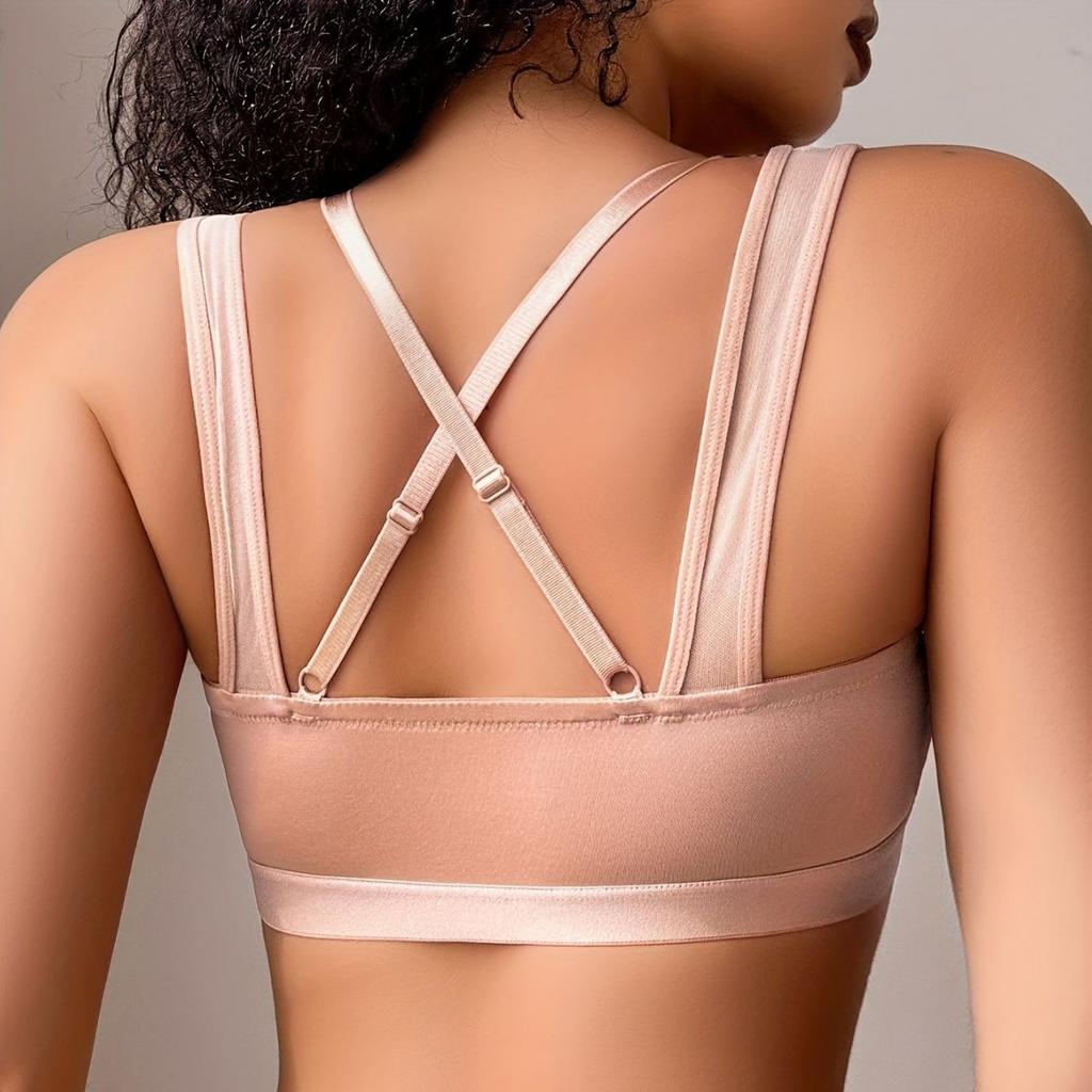 Sports Yoga Beauty‑Back Bra Comfortable Thin Breathable No‑Pad Lingerie with Side‑Fat Containment