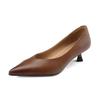 [British century old brand] Retro pointed thin heel patchwork fashion shoes with comfortable and versatile midsole for women's singles