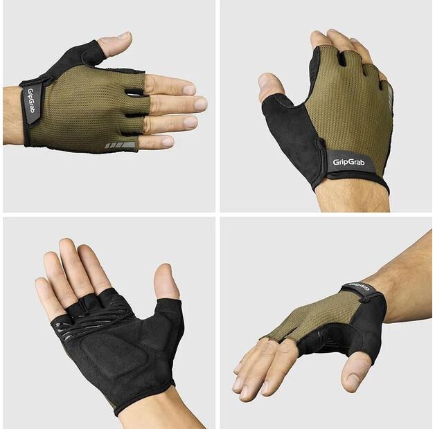 GripGrab Explr Padded Cycling Gloves (olive)