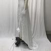 2025 Summer Autumn Women's Sheer Mesh Wedding Dress, Sexy V-Neck Long Sleeve Gown With High Slit, White See-Through Bridal Dress For Formal Events