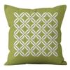 Small Clear Green Geometric Flower Print Pillowcase Short Velvet Cushion Living Room Sofa Pillowcase