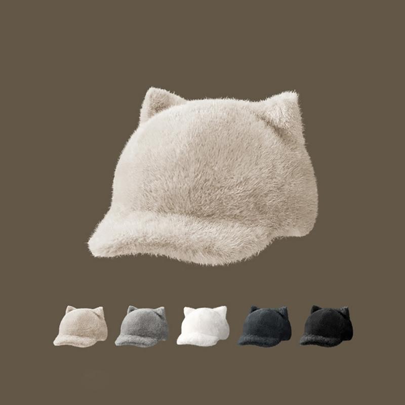 Kitten Baseball Hat for Girls Women Ear Furry Casual Hat for Sports Gym Mountain Camping Hat Outdoor Activity