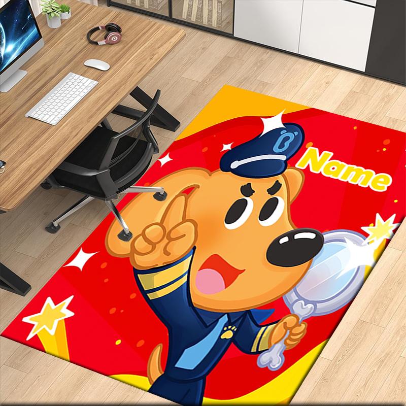 Custom Name Sheriff Labrador Printed Carpet, for Office Chair Living Room Bedroom Kitchen Room Decor Gifts.