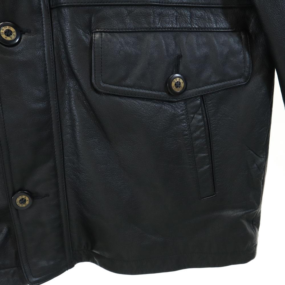 STONE MILLED Cowhide Leather coat L black Men's Used