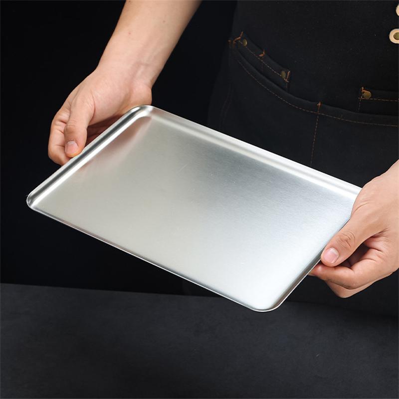 Sølv Gull Serveringstallerken i rustfritt stål Restaurant BBQ-spyd Sushibrett Stort, grunt brett Matoppbevaringsfat til kjøkken