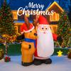 4.9FT Inflatable Santa Claus Reindeer Toy Xmas Yard Lawn Garden Party Decor with LED Lit Christmas Home Supplies Ornaments Gift