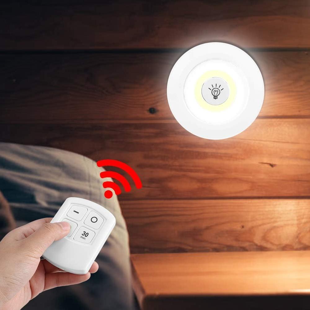 Dimmable LED Tap Lights with Remote Control, Wireless COB Night Light Wall Lamp for Bedroom WaLamp for Bedroom Wardrobe Bedside