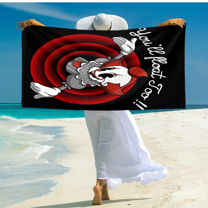 1pc Pennywise1 Beach Towel, Comfortable and Thick, and Swimming/Bath/Picnic/Camping Towel, Suitable for Seaside Beaches