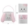 Easter Bunny Ears Handheld Basket - Plush Fabric for Eggs & Decor
