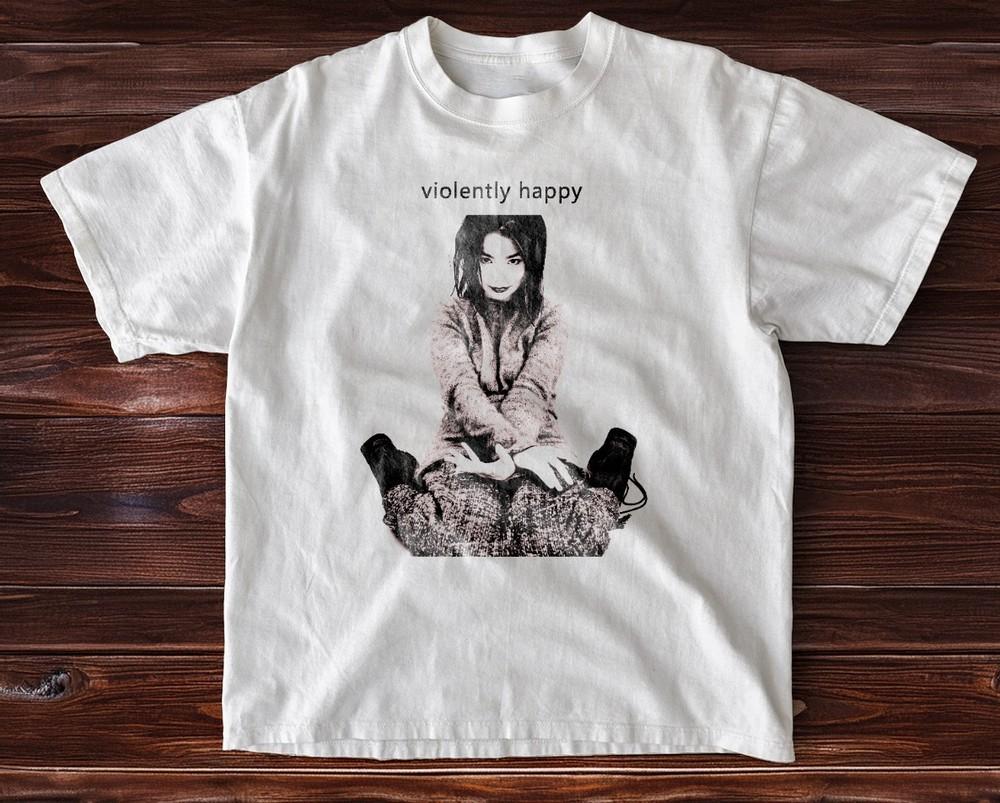 

Björk Violently Happy Retro 90s Style Unisex TShirt Size S5XL Unisex T-Shirt S