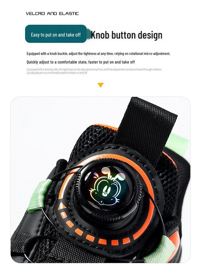 Babudou Boys' Waterproof Sports Shoes - Spring 2026 Double Mesh Casual Sneakers for Kids