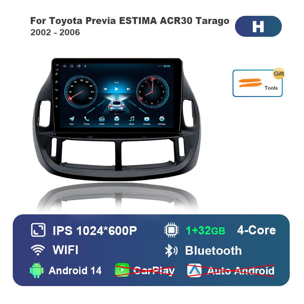 

Мультимедийный плеер для автомагнитолы Android 14 для Toyota Previa ESTIMA ACR30 Tarago 2002 - 2006 GPS 4G WiFi Bluetooth Разделенный экран