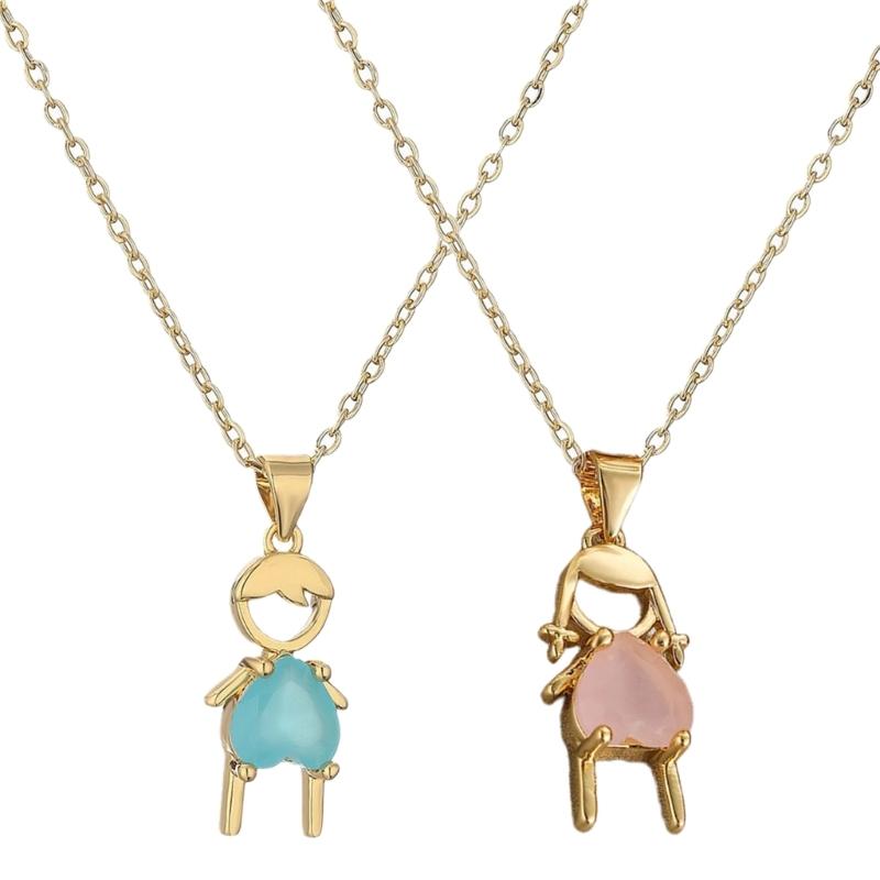 Chic Girl Boy Couple Necklace Pendant Neckwear Adjustable Matching Necklaces Show Your Love with Style for Everyday Wear