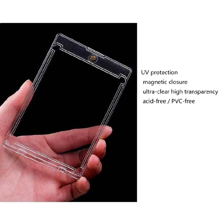 5 Transparent Acrylic Trading Card Sleeves With Magnetic Snap And Included Slot Ideal For 35PT Sports Memorabilia