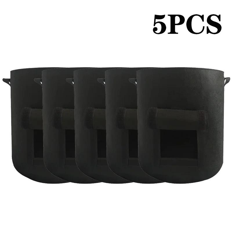 5/10Gallon Felt Plant Grow Bags Nonwoven Fabric Garden Potato Pot Greenhouse Vegetable Growing Bags Moisturizing Vertical Tools
