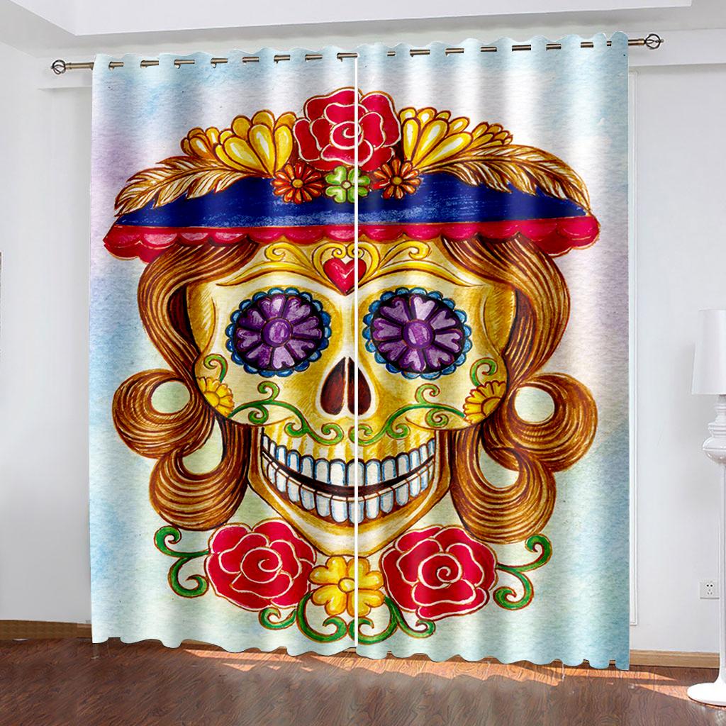 

Антикварные шторы с загадочным узором, изготовленные из высококачественного полиэстера, долговечны и подходят для украшения гостиной и спальни. W132cm x H160cm&Grommet