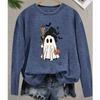 2025 Autumn & Winter Women's New Casual Crew Neck Long Sleeve Top 3D Halloween Pattern