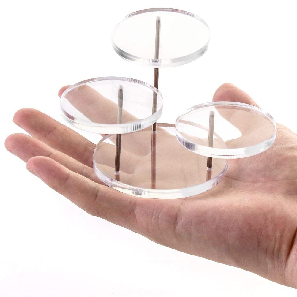 3 Layers Jewelry Display Stand Round Rings Earrings Selling Rack Mini Figurines