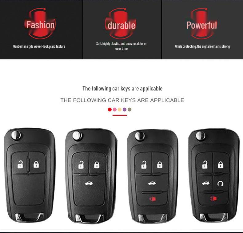 Carbon Fiber Silicone Key Cover for Buick Excelle 15T/18T & Chevrolet Folding Key