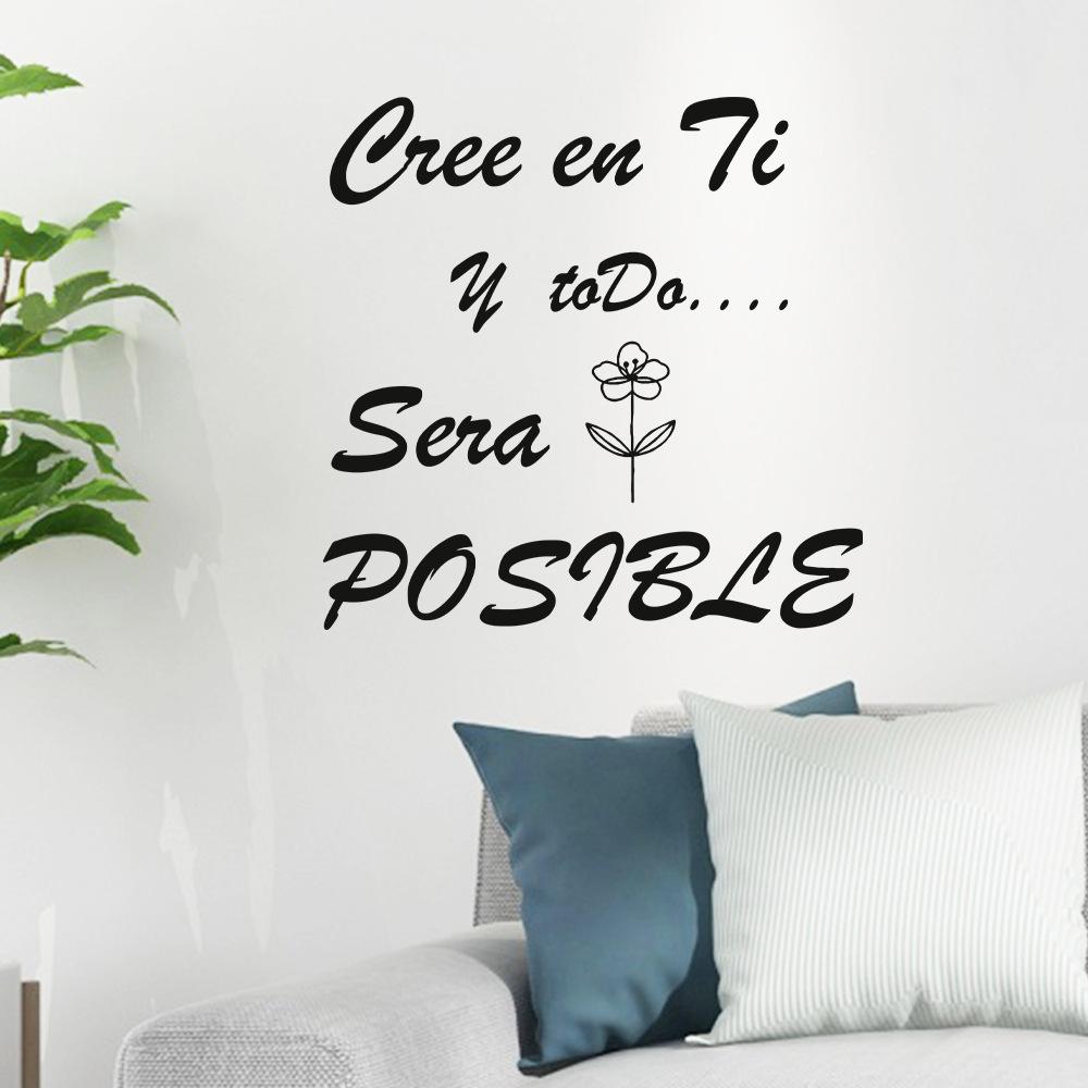 WZ9061 English Slogan Stick Figure Flower Bedroom Living Room Home Background Landscaping Decorative Wall Sticker