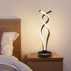 Bymaocar Modern Black Bedroom LED Spiral Table Lamp Bedside Desk Home Decoration Curved Light 6000K-6500K Low Energy Consumption
