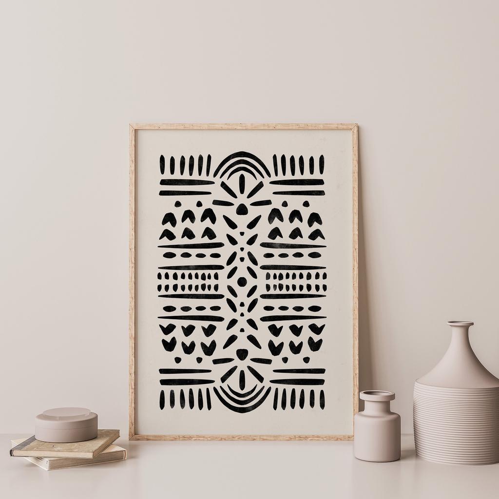 Minimalist Abstract Folk Art Prints, Colourful Bohemian Botanical Canvas Prints for Home, Bedroom, Living Room,Office,Decoration