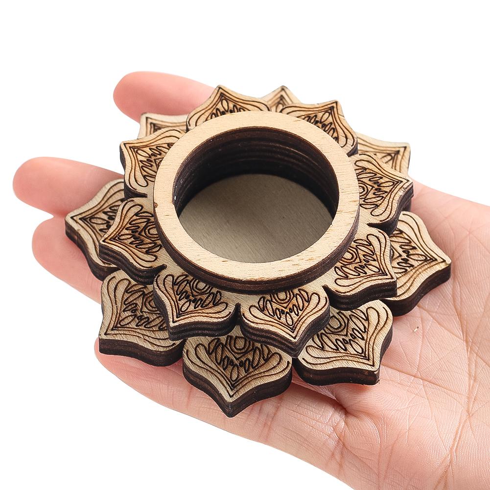 

Деревянная подставка-держатель для лотоса, сфера, глобус, хрустальный шар, камень, 3D мандала, подставка-основание, подсвечник для чайной свечи, медитация, домашний декор