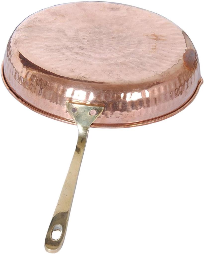 TreegoArt Pure Copper Frying Pan, Tadka Pan, Cooking, Serving Utensils, for Home and Hotel, Restaurant, Kitchenware, 350 ml