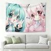 1pc Super Sonico Green Hair Anime Girl Tapestry Kawaii Chibi Wall Hanging Decor for Bedroom Otaku Pastel Room Decor