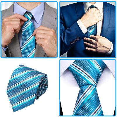 Gravata listrada profissional masculina para negócios, acessórios para terno de casamento, gravata de poliéster masculina