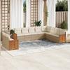 VidaXL Garden Lounge Set with Cushions 10 Pcs, Patio Sofas, Patio Furniture Set, Outdoor Furniture, Beige 3227794