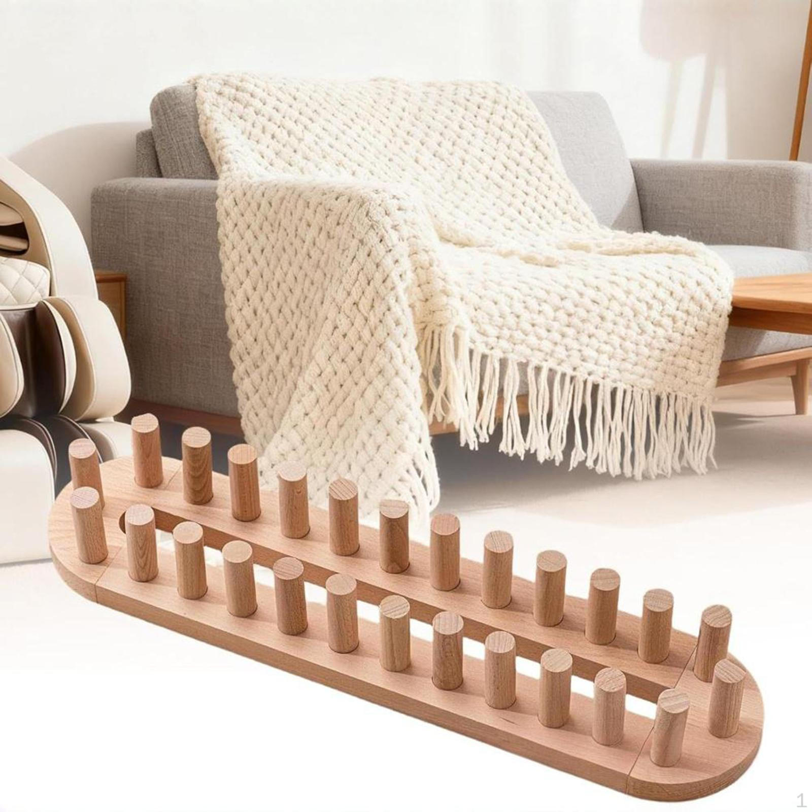 

Hand Knitting Wooden Loom Blanket Expandable Connection for DIY Throw Blankets Home