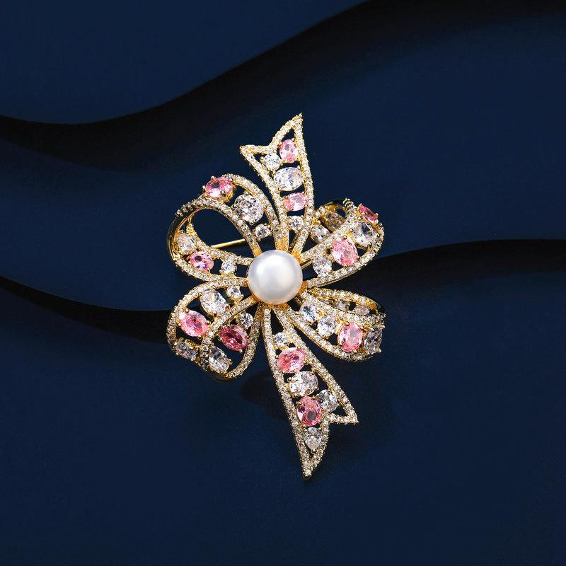 

Осінньо-зимовий новий одяг з інкрустованим перлами з цирконом, куртка, пальто, корсаж, легкі розкішні туфлі з брошкою високого класу рожевий